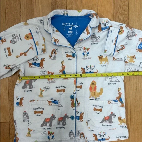 HTF P.J. Salvage Happy Pawnukkah Dog Hanukkah Flannel Pajama Set - Size M - Picture 9 of 10